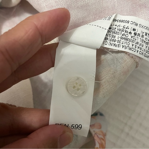 Zara Longsleeves Floral Linen Blend Dress XS EUC - Picture 6 of 11